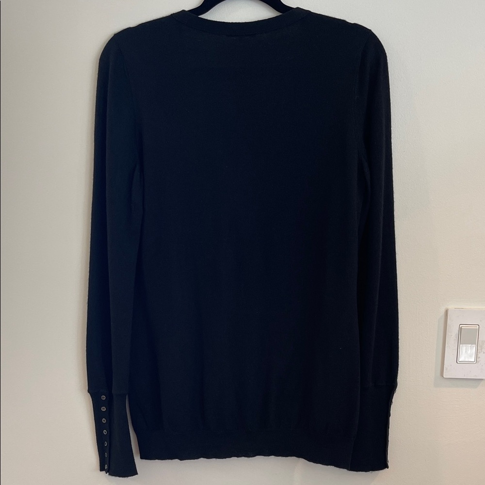 LORO PIANA 100% Cashmere Long V-neck Cardigan Black size 48 fits Medium to Large - Picture 5 of 8